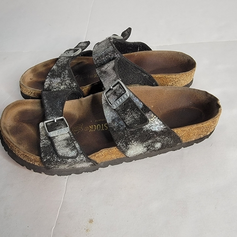 Birkenstock Sandals 37/6 Black Stardust Iridescent Sparkle Sydney